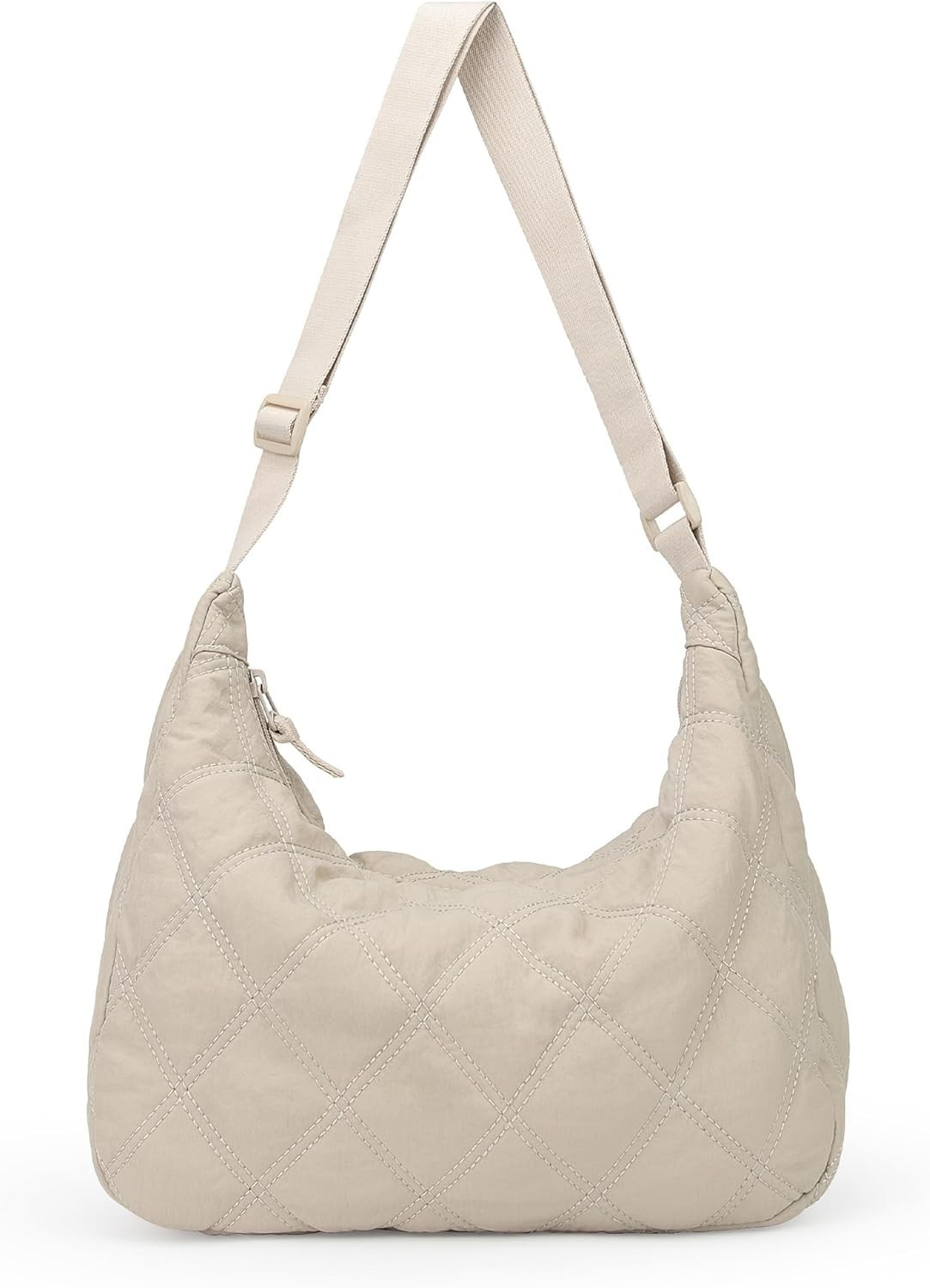 Women Hobo Shoulder Bag Puffer Small Tote Crossbody Bag Purse Cotton Handmade Bags Handbag with Z... | Amazon (US)