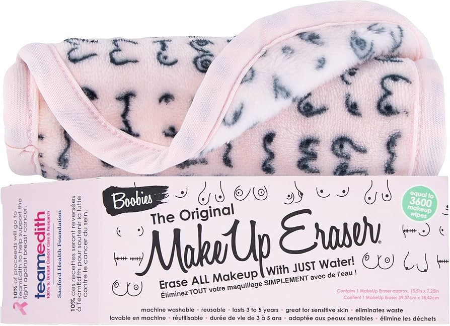 Makeup Eraser Cotton Round Boobies Letter Print Towel Erases Makeup with Just Water, Including Wa... | Amazon (US)