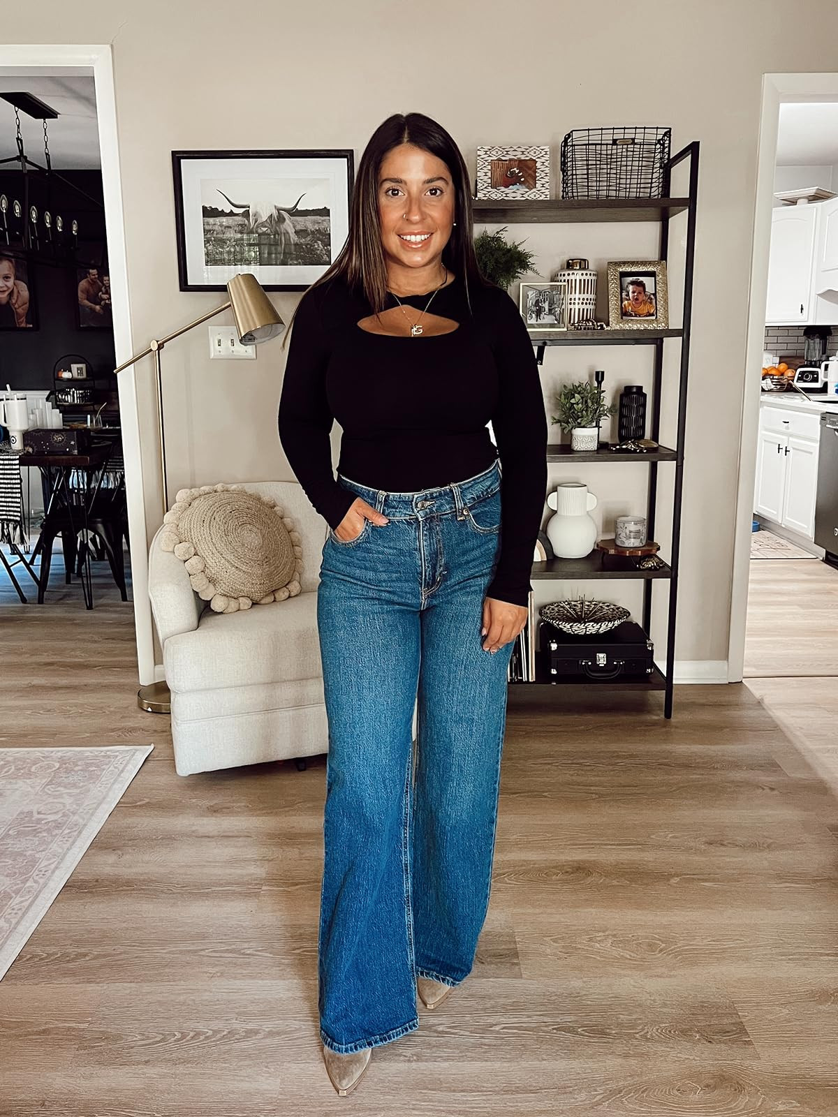 luvamia 2023 Wide Leg Jeans for Women High Waist Stretchy Classic Baggy Flare Jeans Denim Pants | Amazon (US)