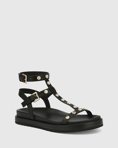 Bahir Black Leather Sandal | Wittner