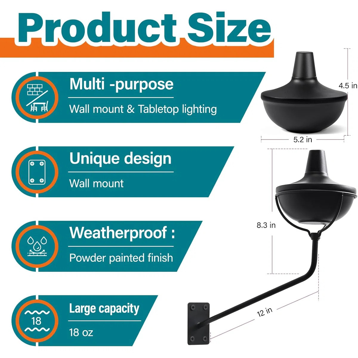 Wall Mounted Citronella Torches Set Of 6 | Wayfair North America
