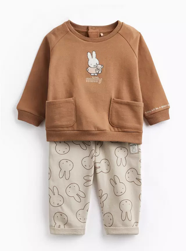 Buy Miffy Brown Sweatshirt Set 3-6 months | Outfits and sets | Tu | Tu Clothing