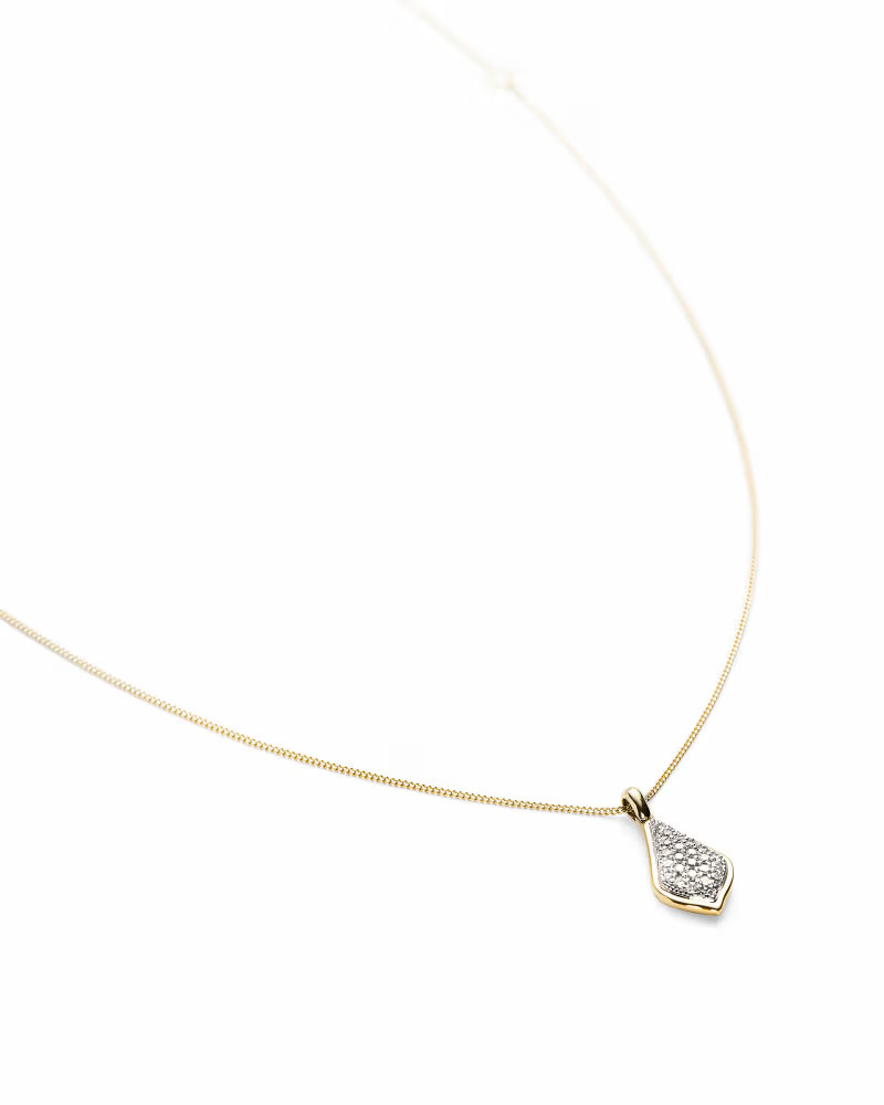 Lela Pendant Necklace in Pave Diamond and 14k Yellow Gold | Kendra Scott