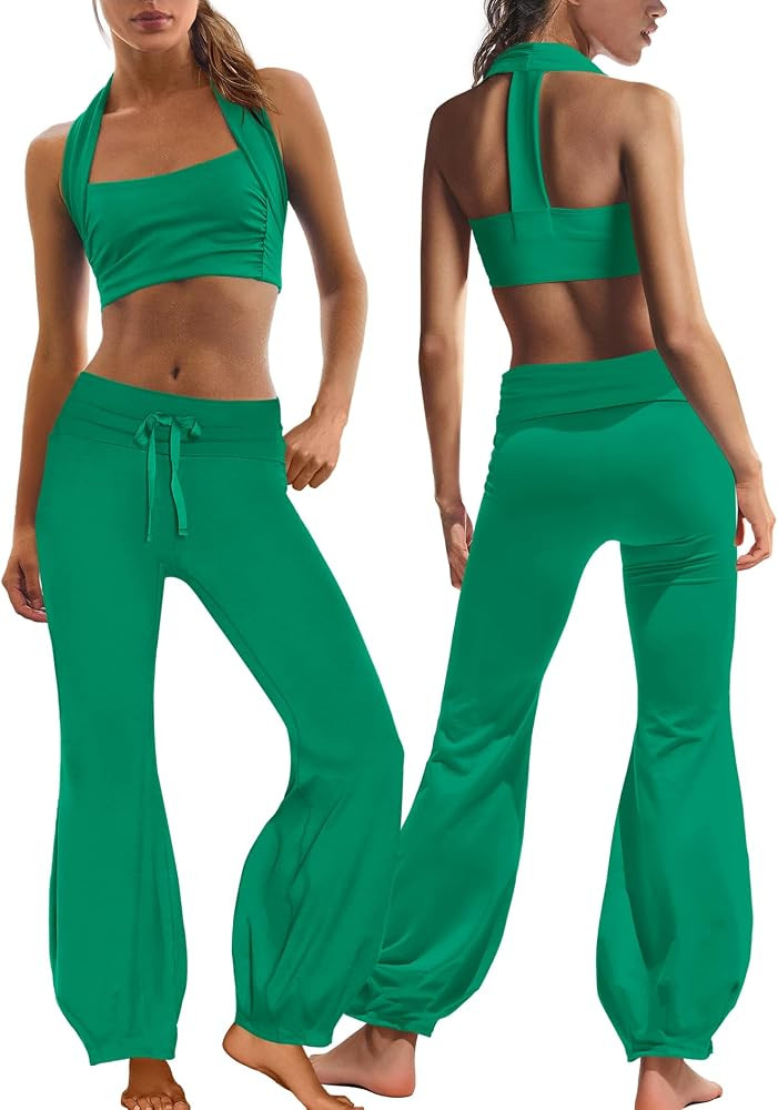 Nirovien Womens 2 Piece Workout Sets Athletic Yoga Set Pilates Outfits | Amazon (US)
