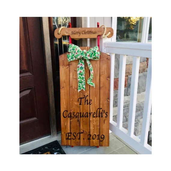 Christmas Sled Large Wooden Sled Personalized Sled Custom | Etsy | Etsy (US)