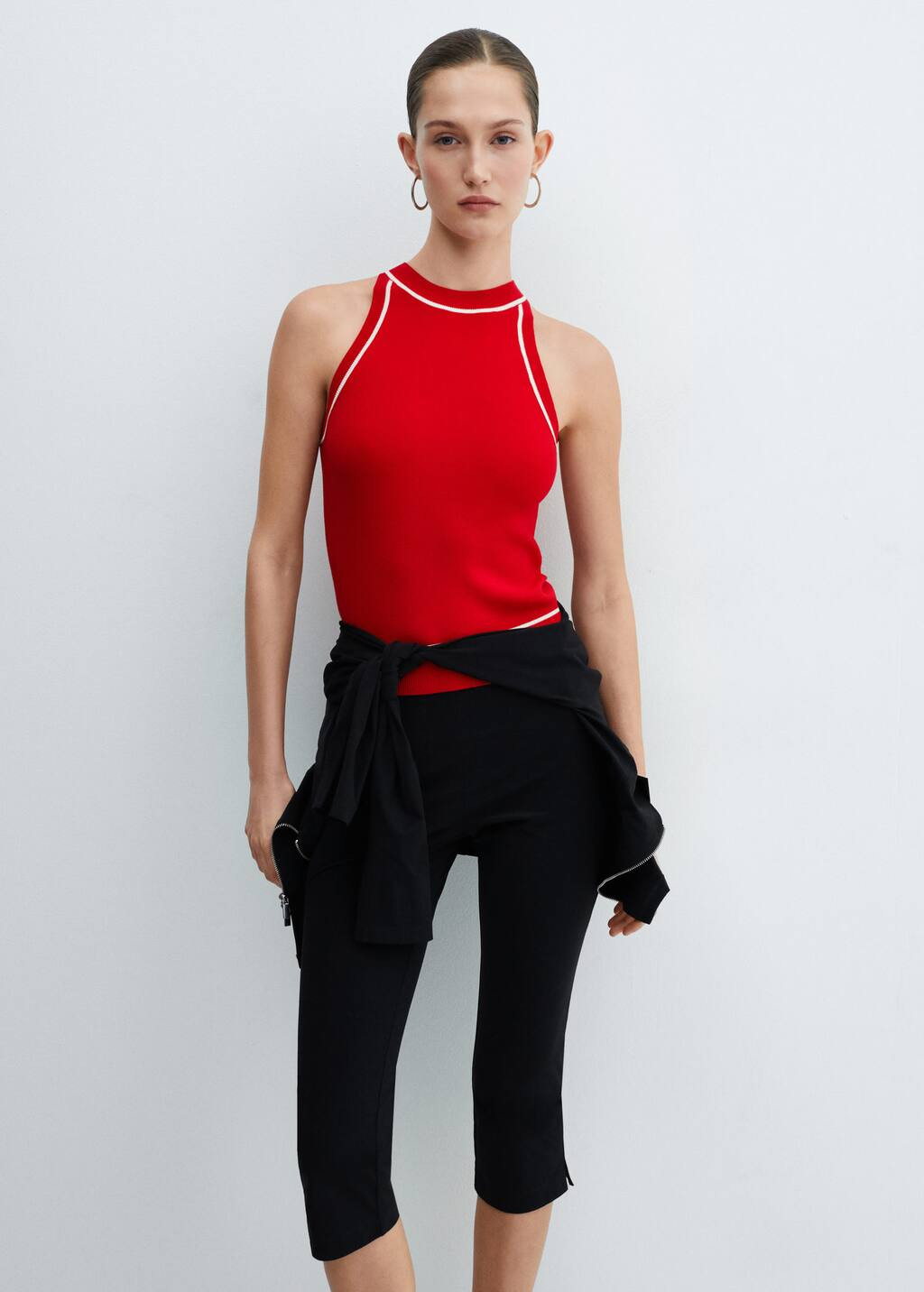 Contrast trim top -  Women | Mango USA | MANGO (US)