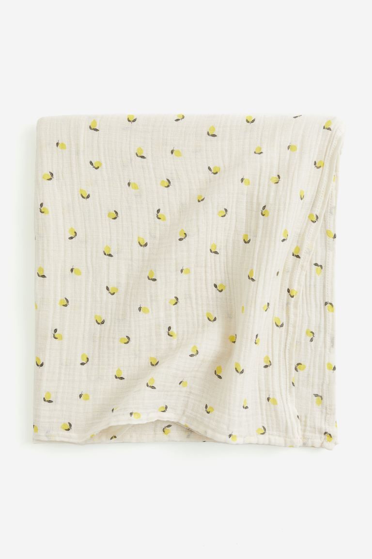 Muslin Baby Blanket - White/lemons - Home All | H&M US | H&M (US + CA)