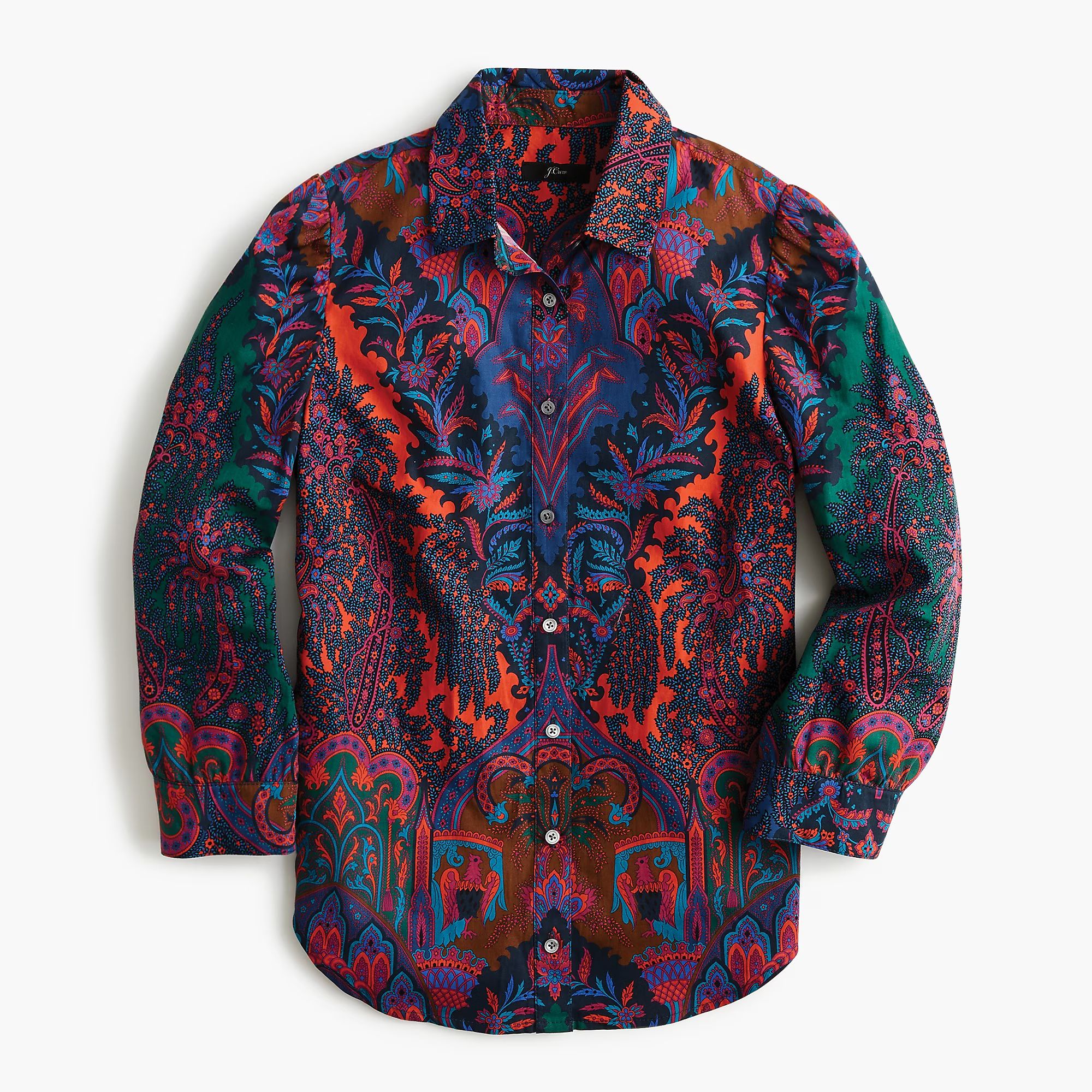 Puff-sleeve button-down in Ratti® scarf paisley | J.Crew US