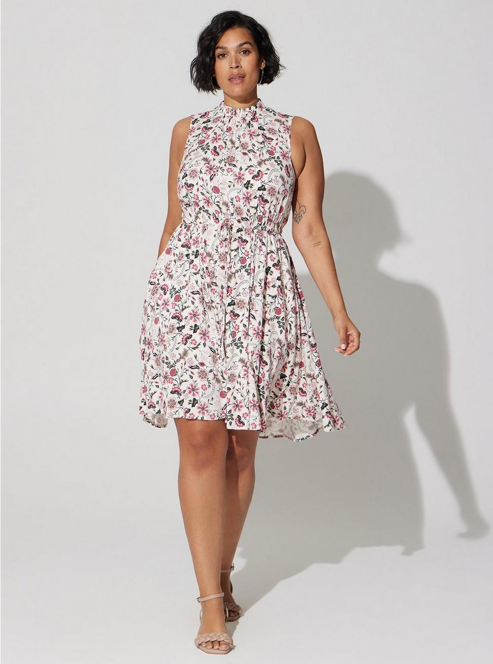 Mini Stretch Challis Hi-Low Dress | Torrid (US & Canada)