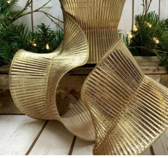 FOIL LIGHT GOLD RIBBON - 5" - 305 Deco Living | 305 Deco Living & Co