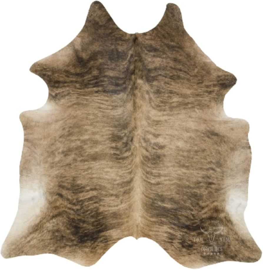 Tom Tom Cowhide Brindle Medium Cowhide Rug 100% Natural Leather Rugs 7' x '6 | Amazon (US)