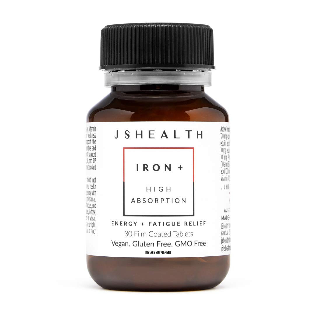 JSHealth Iron Supplement with Vitamin C. Ferrochel Iron Supports Energy Levels. Non-Constipating,... | Amazon (US)