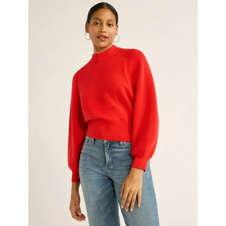 Scoop Women's Saddle Shoulder Sweater, Midweight, Sizes XS-XXL | Walmart (US)