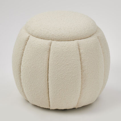 Cream Boucle Fleece Stool 43x48cm | TK Maxx