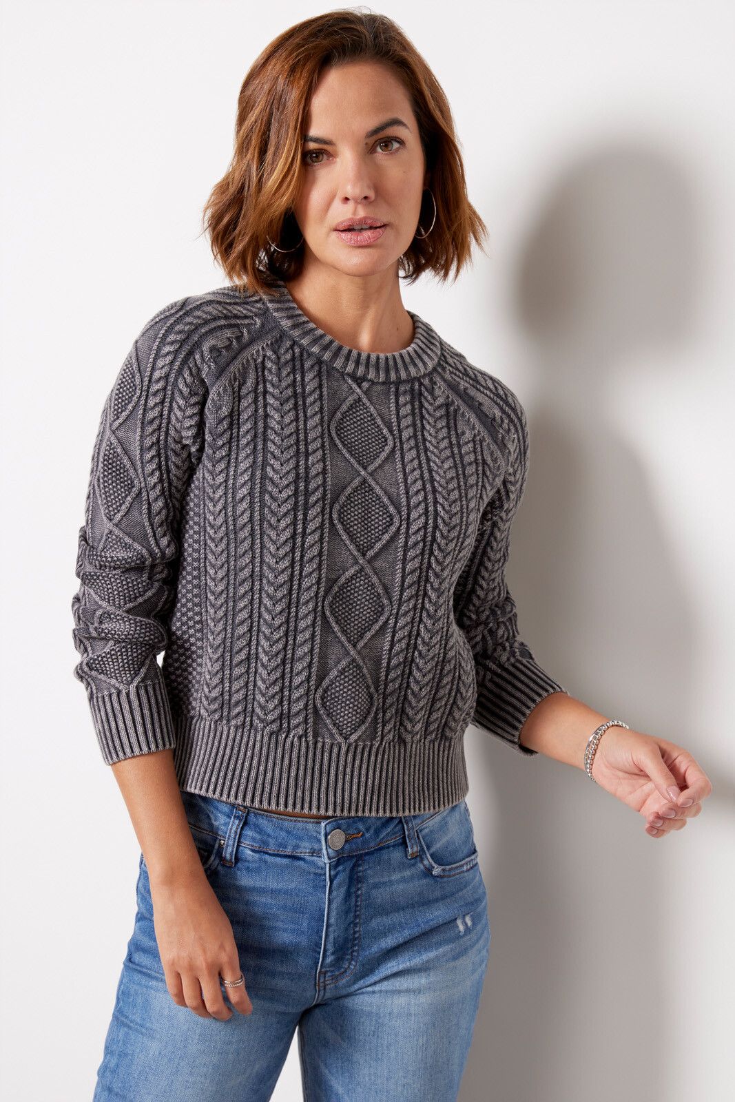 Sunwashed Cable Pullover | EVEREVE
