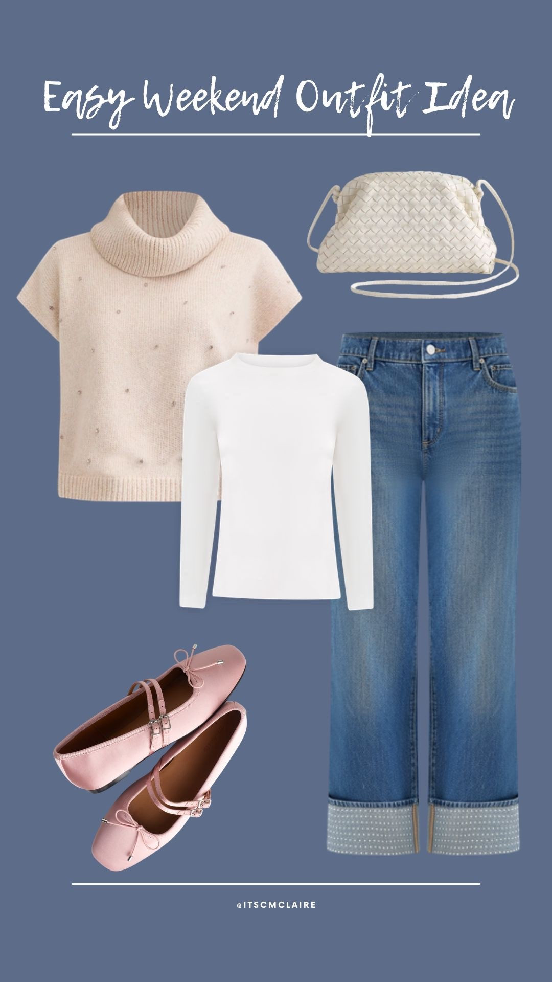 I stocked this sweater the moment it came out! It was waitlisted forever and it’s finally available to purchase and even better now that it’s 50% off! I can’t decide whether I like the gray or the cream better, but I’m definitely picking up one of these. And how cute are these cuffed jeans with the studded gemstones? I  paired it with those pink ballet flats that are 50% off as well and of course a quince leather bag to complete the outfit. Such a cute weekend look!

#LTKFindsUnder50 #LTKootd #LTKHoliday