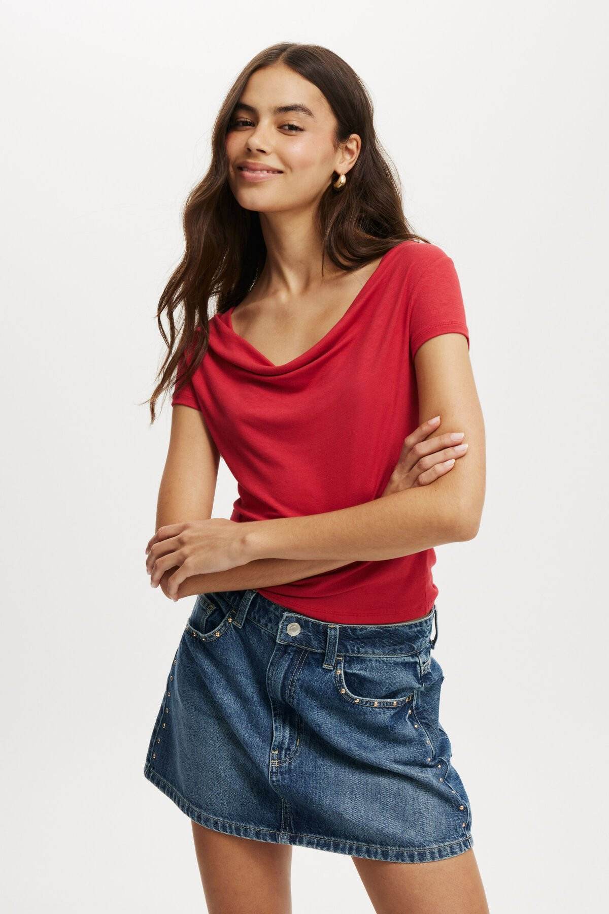 Jordie Cowl Neck Short Sleeve | Cotton On (US)