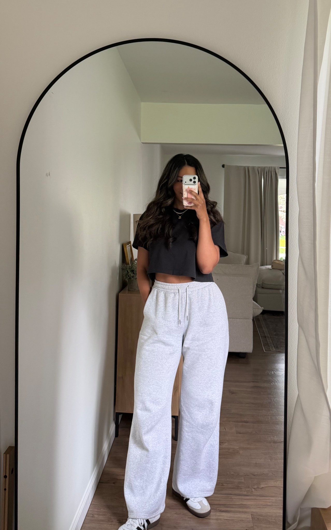 Medium long @abercrombie wide leg sweatpants!! Casual style- medium nuuds crop tee! Adidas sambas favorite everyday sneakers 

#LTKMidsize #LTKSaleAlert
