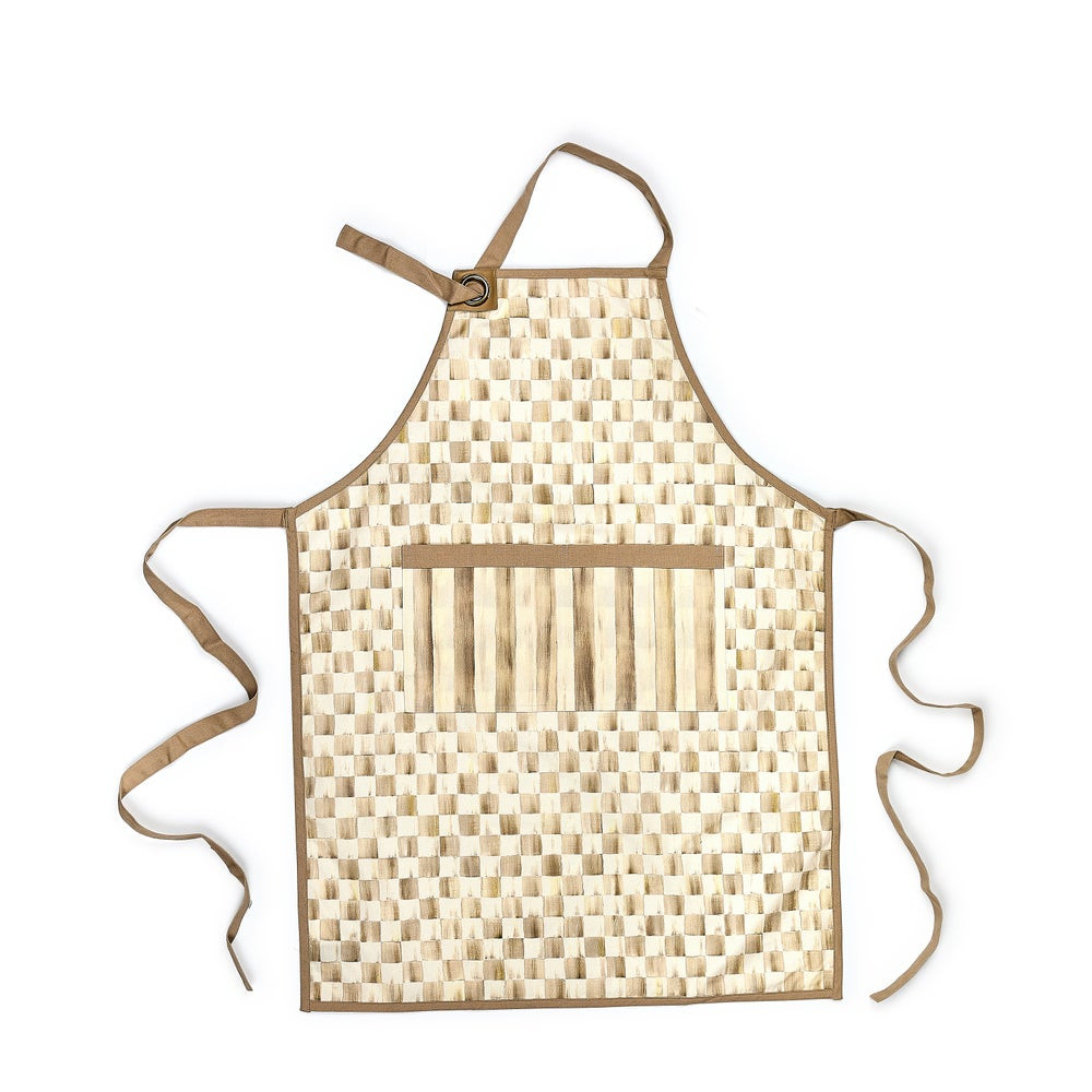 Mocha Check Apron | MacKenzie-Childs