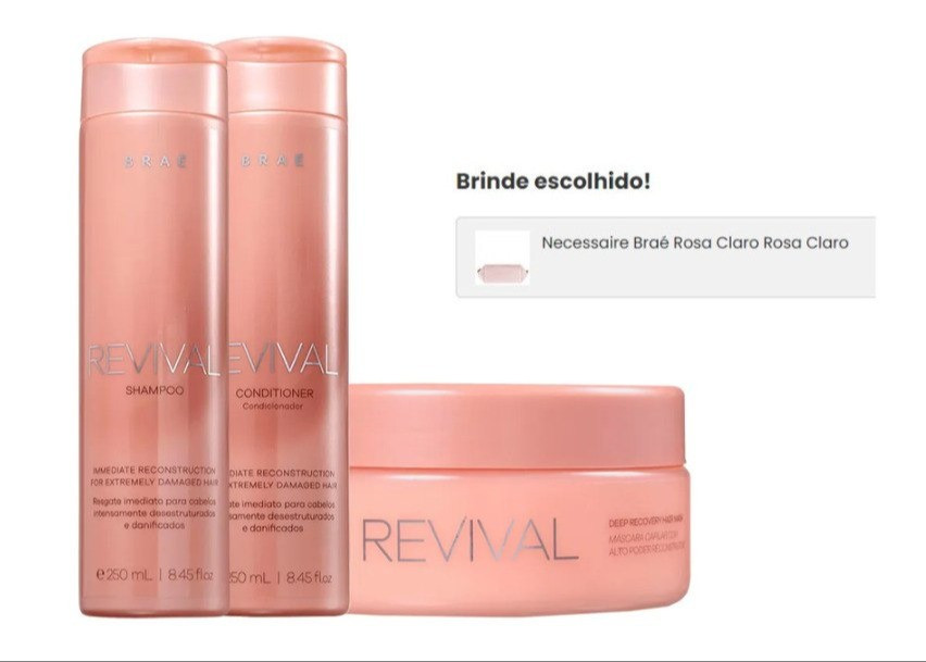 Kit Braé Revival - Shampoo 250ml + Condicionador 250 ml + Máscara de Reconstrução 200 g

#LTKbrasil #LTKover50style #LTKfitness