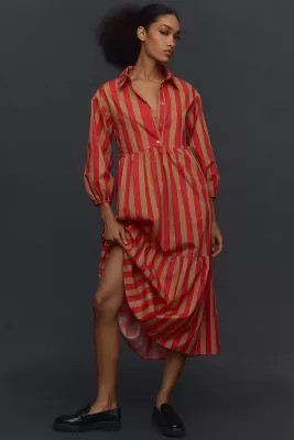 The Bettina Tiered Shirt Dress by Maeve | Anthropologie (US)