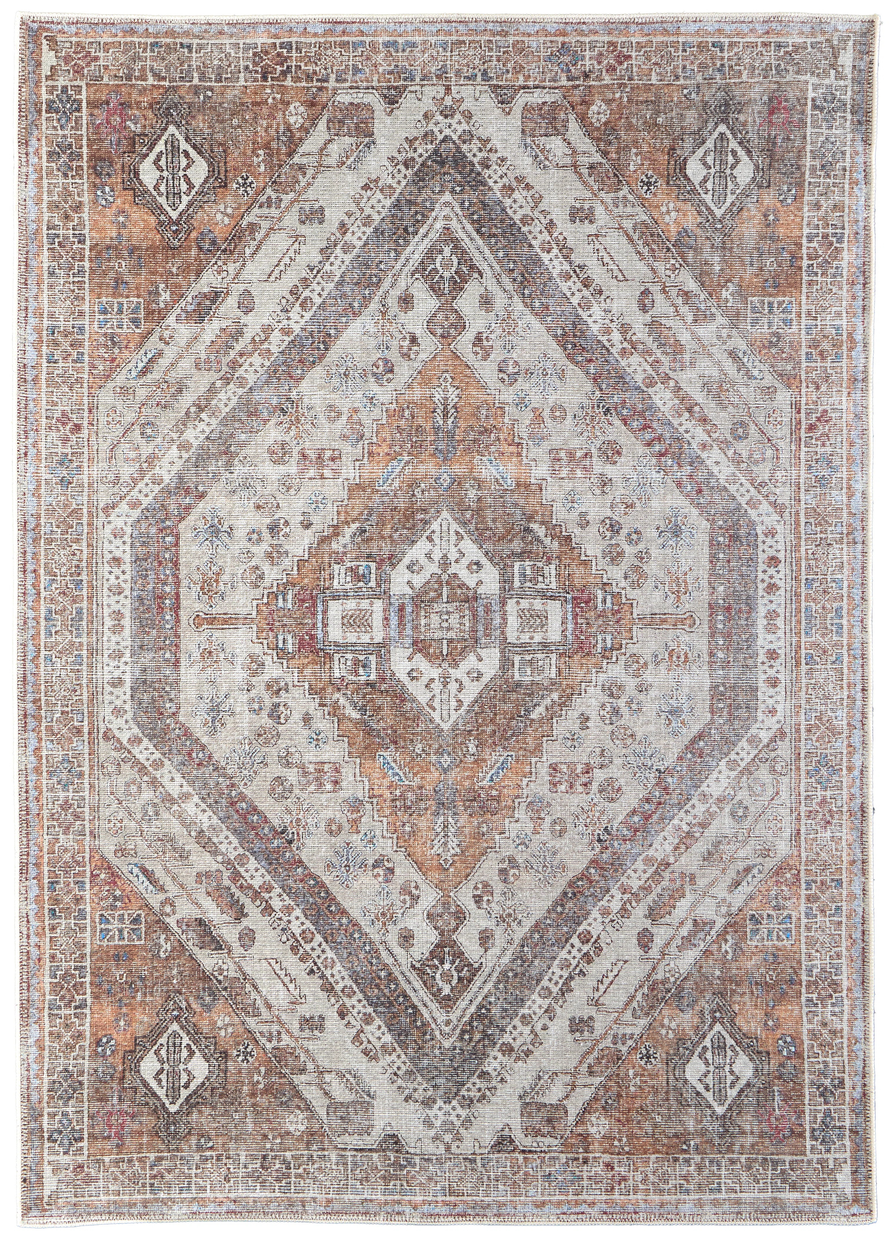 Vincenta Oriental Brown/Ivory/Gray Area Rug | Joss & Main