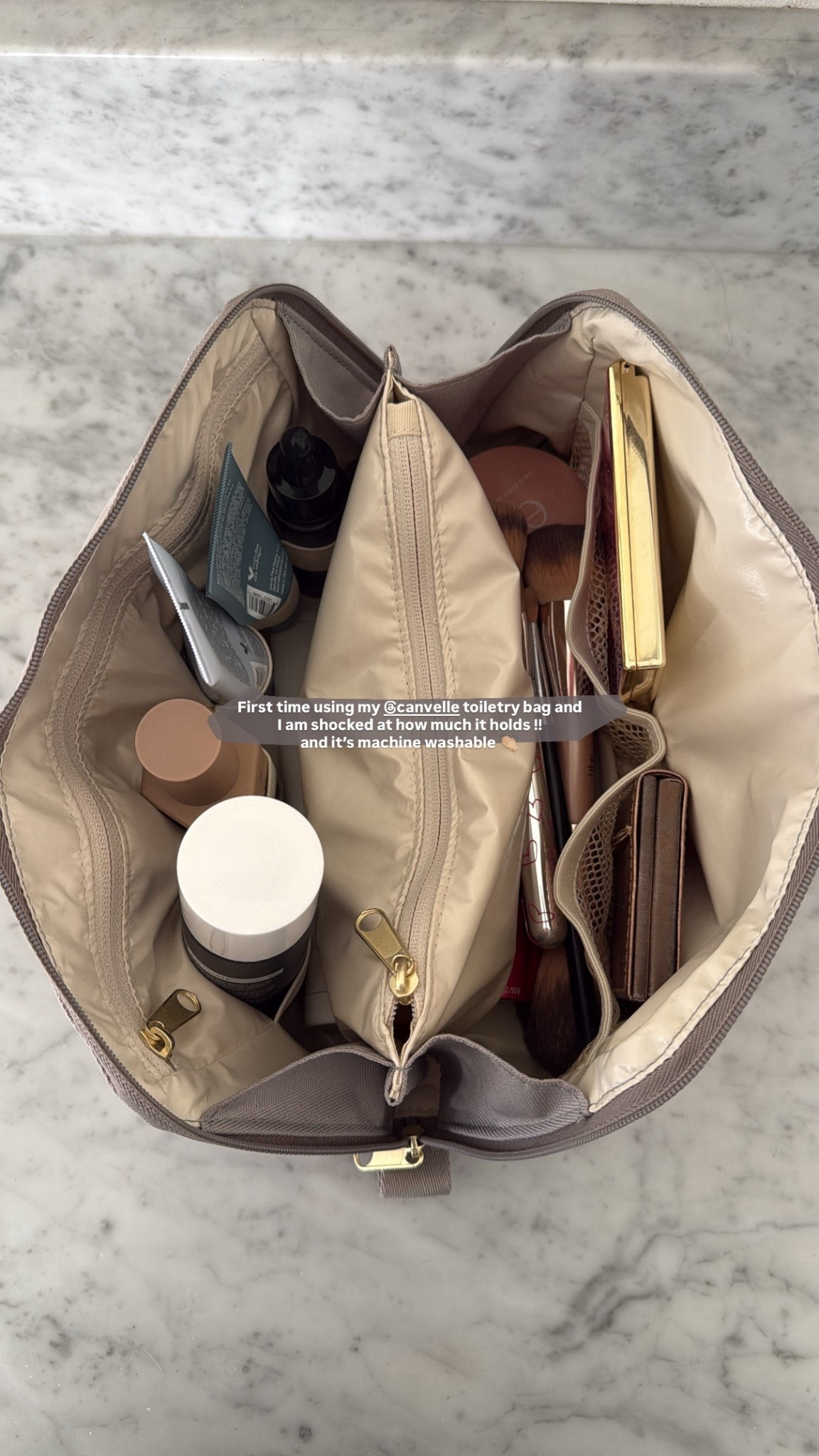 Love my new toiletry travel bag! It literally holds so much - I packed all my skincare and makeup in one bag. Perfect Christmas gift for any busy mom or someone who loves to travel!! 
