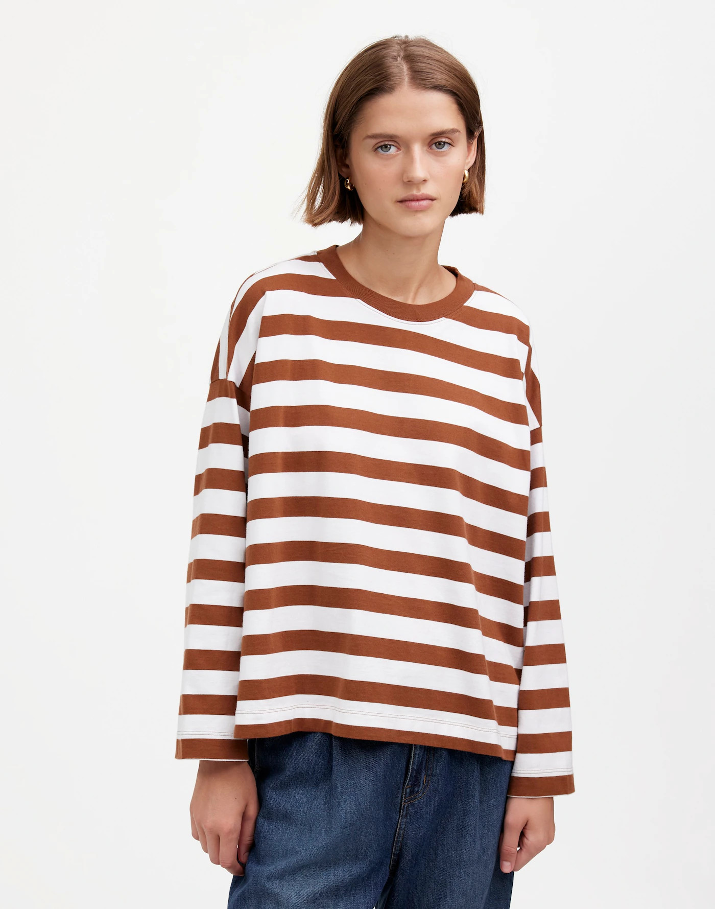 Oversized Long-Sleeve Crewneck Tee | Madewell | Madewell