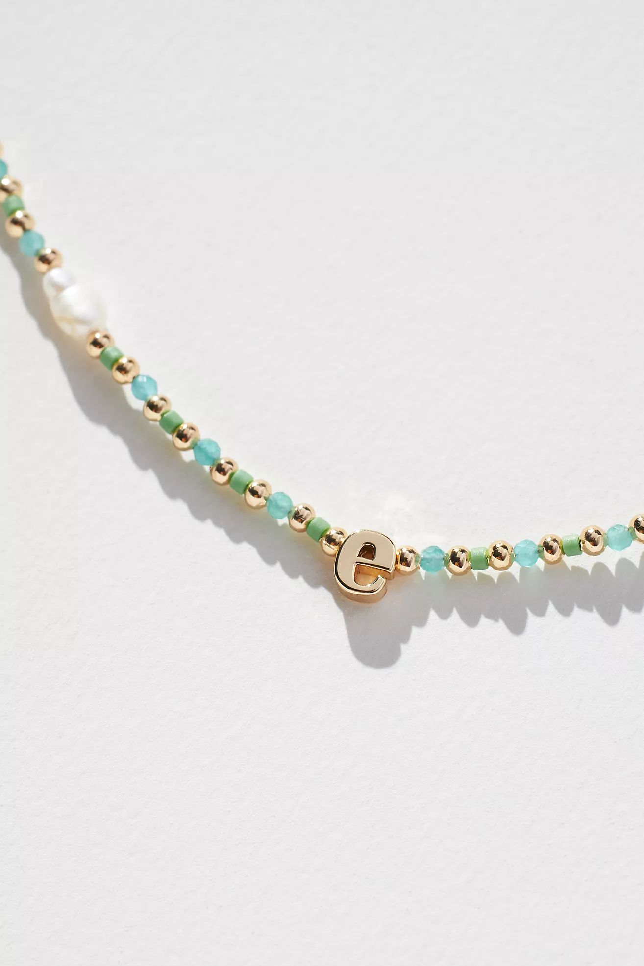 Delicate Monogram Beaded Necklace | Anthropologie (US)