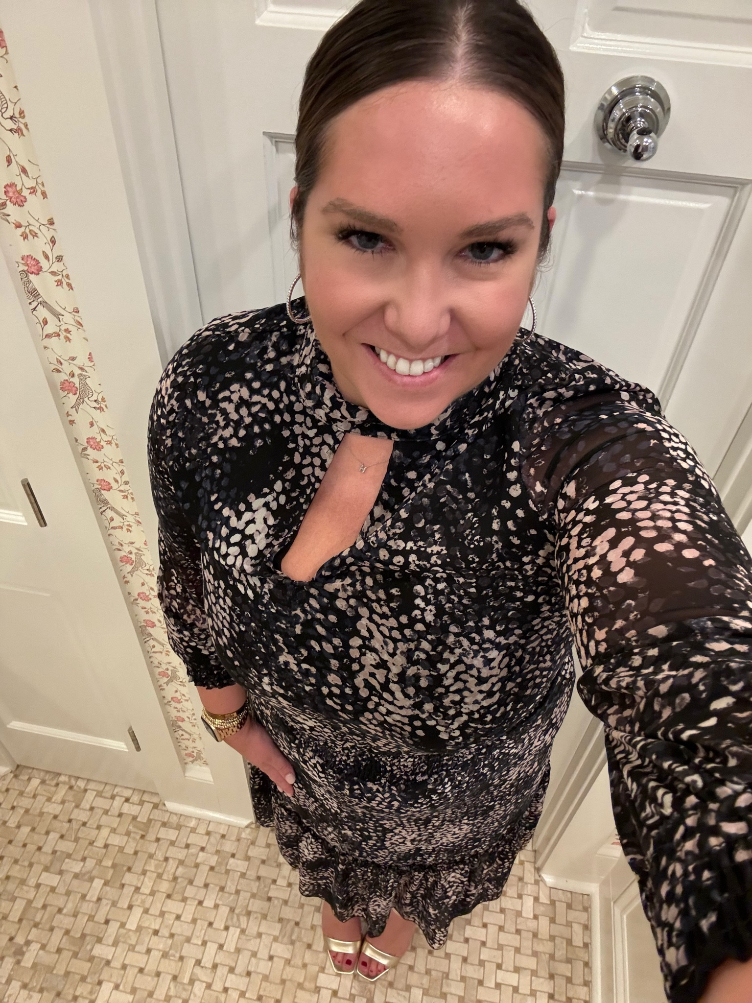 My outfit from our first dinner at BlackBerry Farm. The dress code for dinner is definitely on the nicer side and I tried to pack items that would work with cooler weather and into the start of holiday season. My dress is older but I paired it with gold heels to dress it up and simple gold jewelry. I love the high neckline to add some interest  

#LTKSeasonal #LTKtravel #LTKHoliday