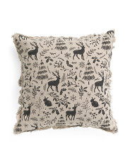 20x20 Linen Wintery Woodland Pillow | Marshalls