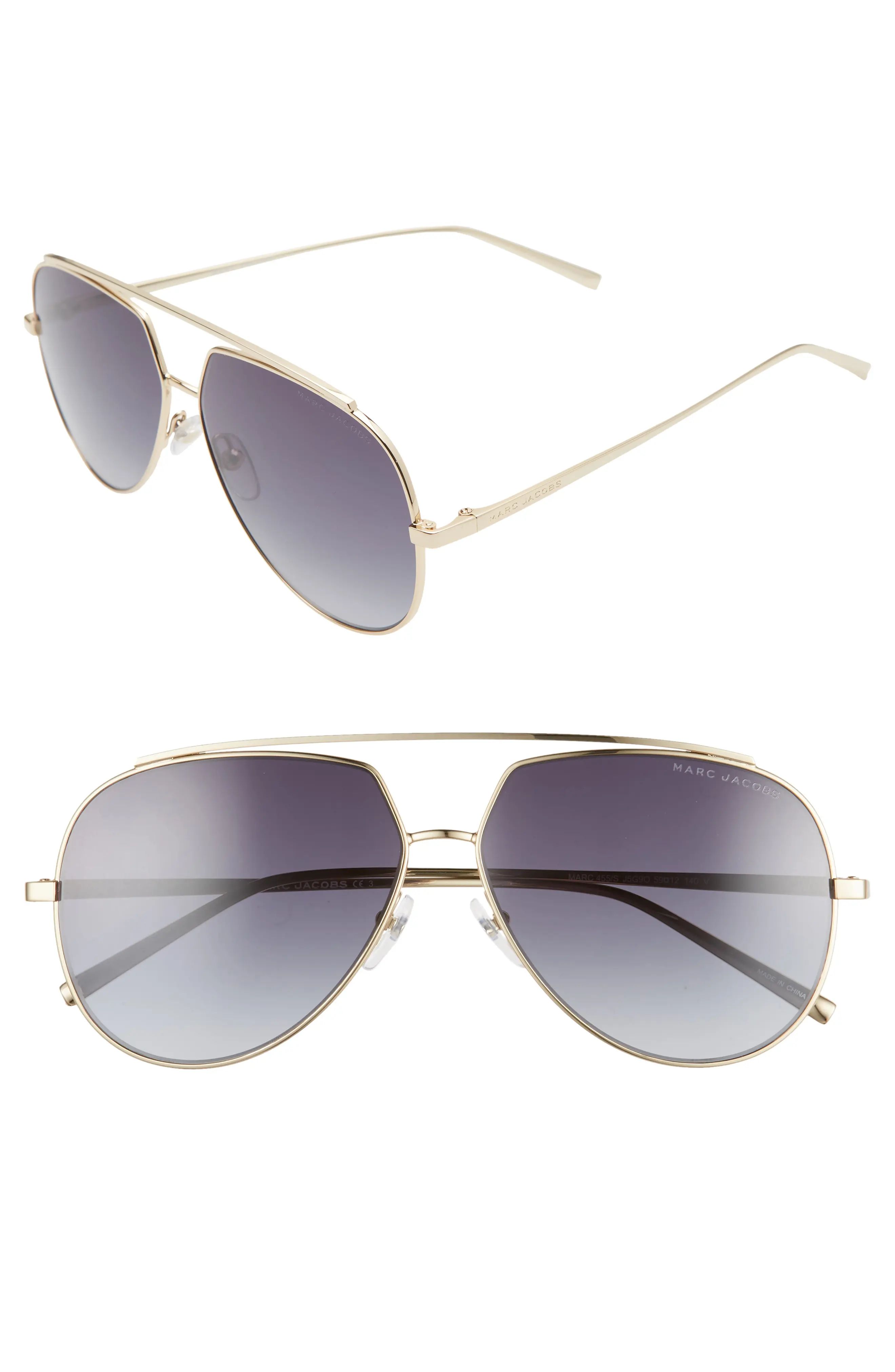 Women's The Marc Jacobs 59Mm Gradient Aviator Sunglasses - | Nordstrom