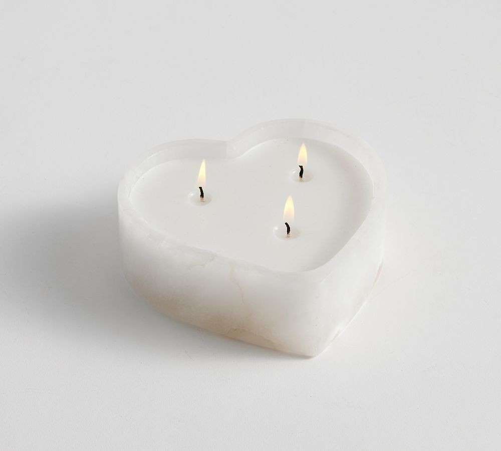 Alabaster Heart Scented Candle - Vanilla & Tobacco | Pottery Barn (US)
