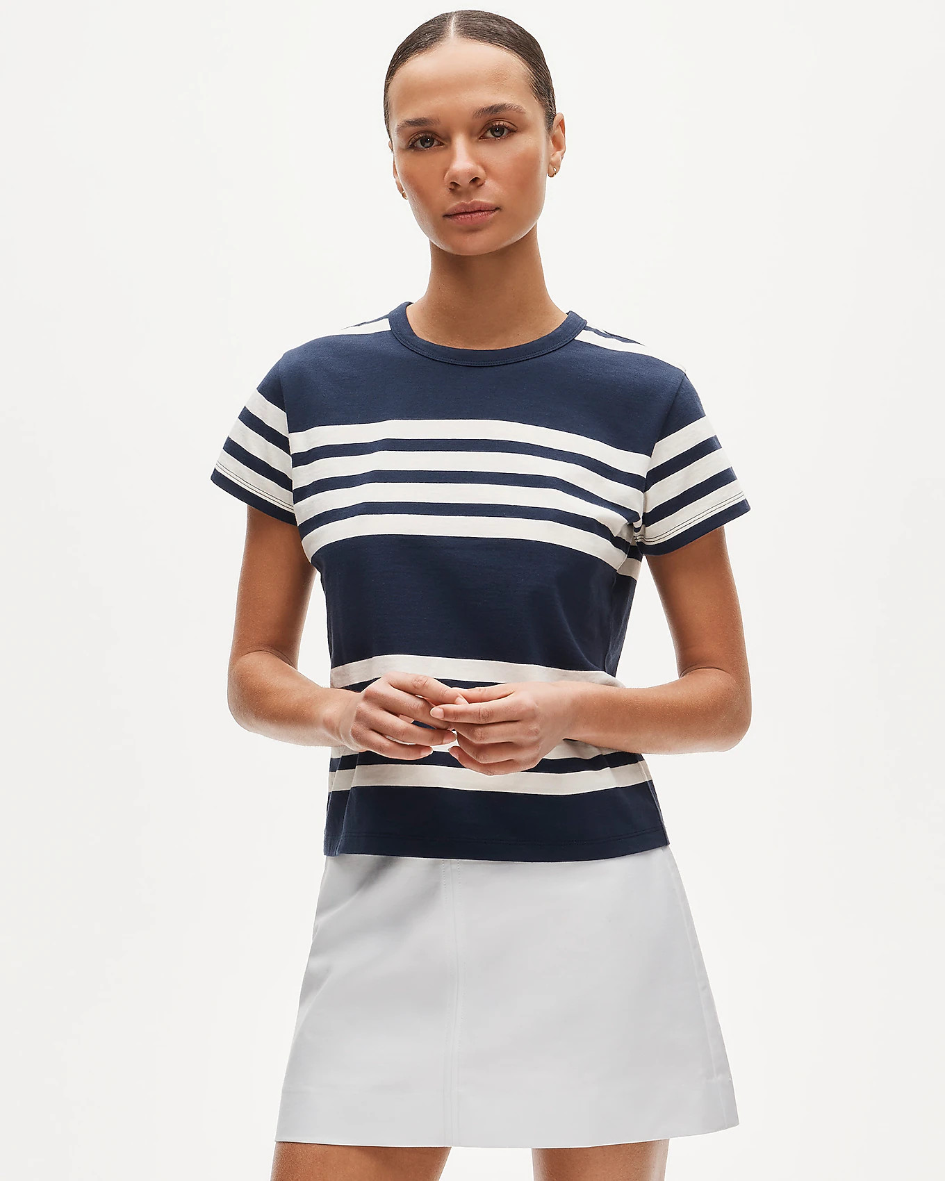 Boyfriend jersey classic-fit T-shirt in stripe | J. Crew US