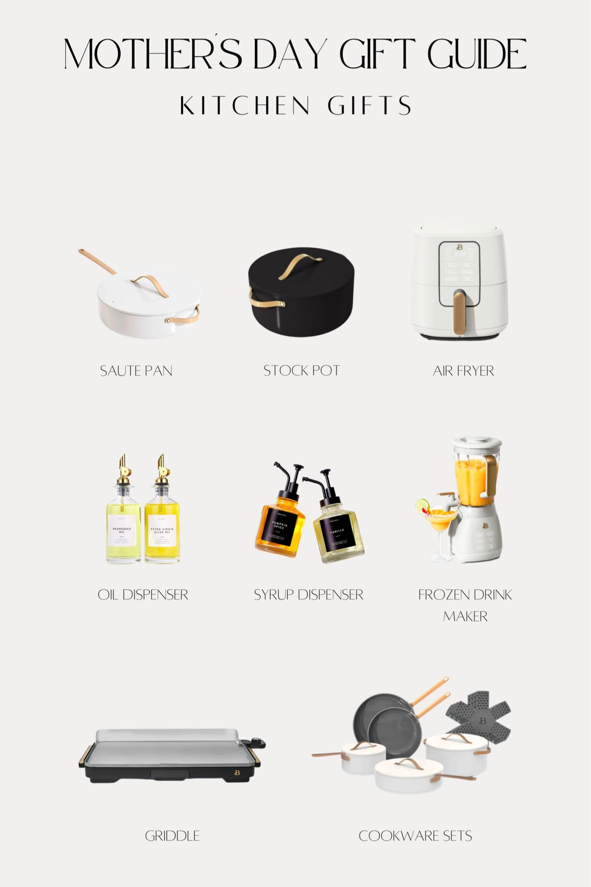 Mother’s Day gifts for the foodie 🍳☕️ Gift Mom a cooking set or a margarita machine! Cute syrup bottles will make for an aesthetic coffee bar ☕️

#LTKfamily #LTKhome #LTKGiftGuide