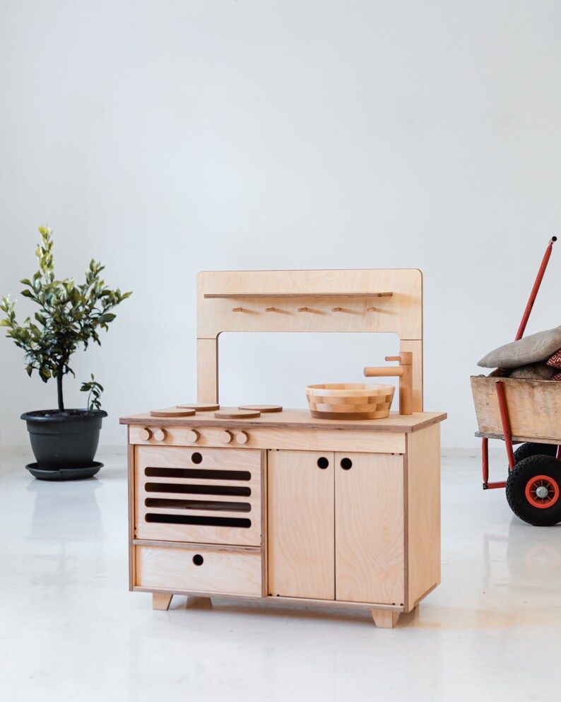 Montessori Wooden Play Kitchen  Christmas Gift - Etsy | Etsy (US)