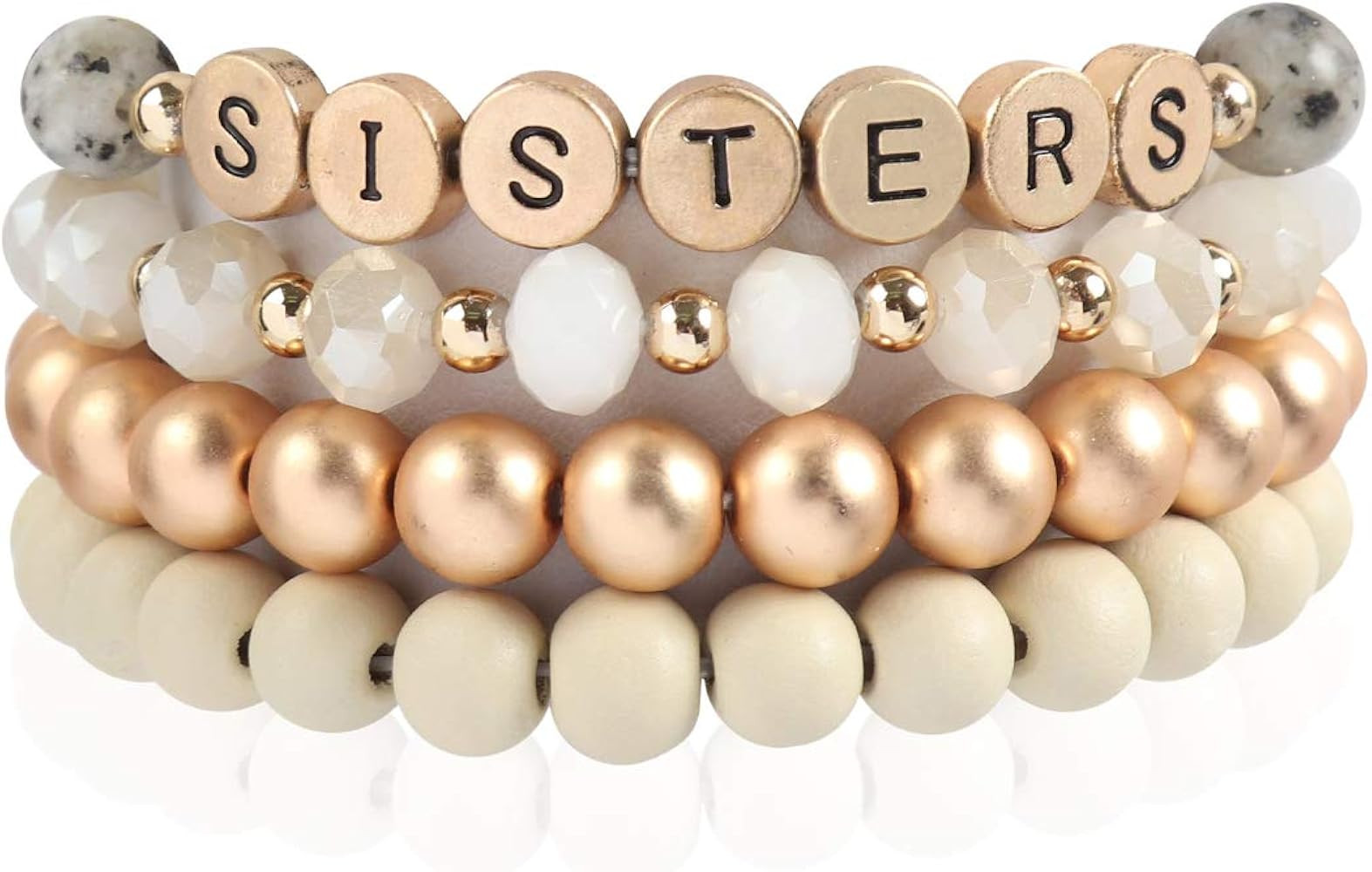 Inspirational Multi Layer Bead Stacking Strand Stretch Statement Bracelets - Religious Message, B... | Amazon (US)