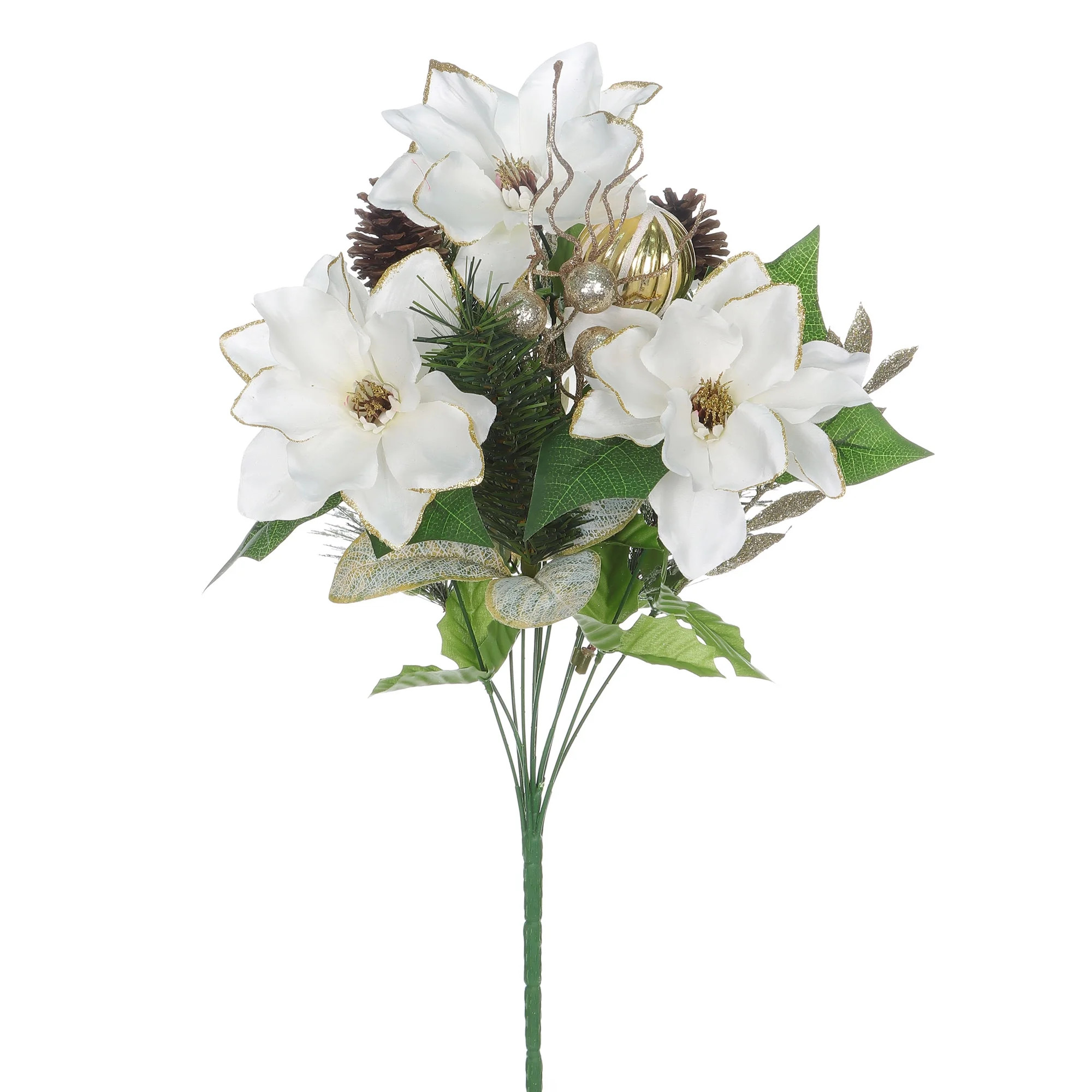 Mainstays 20 inch White Amaryllis Round Bouquet, Artificial Bouquet, Indoor, Holiday - Walmart.co... | Walmart (US)