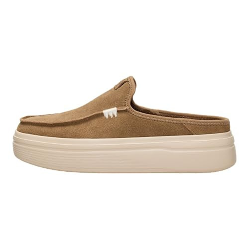 HEYDUDE Women's Austin Lift Platform Mule Light Brown Size 10 | Casual Slip-On Shoes | Lightweight, Comfortable, Stylish Everyday Footwear | Amazon (US)