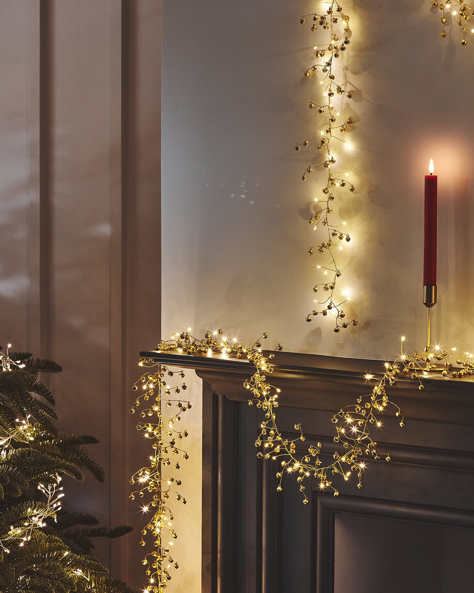 Golden Bell Christmas Garland String Lights | Oliver Bonas (Global)