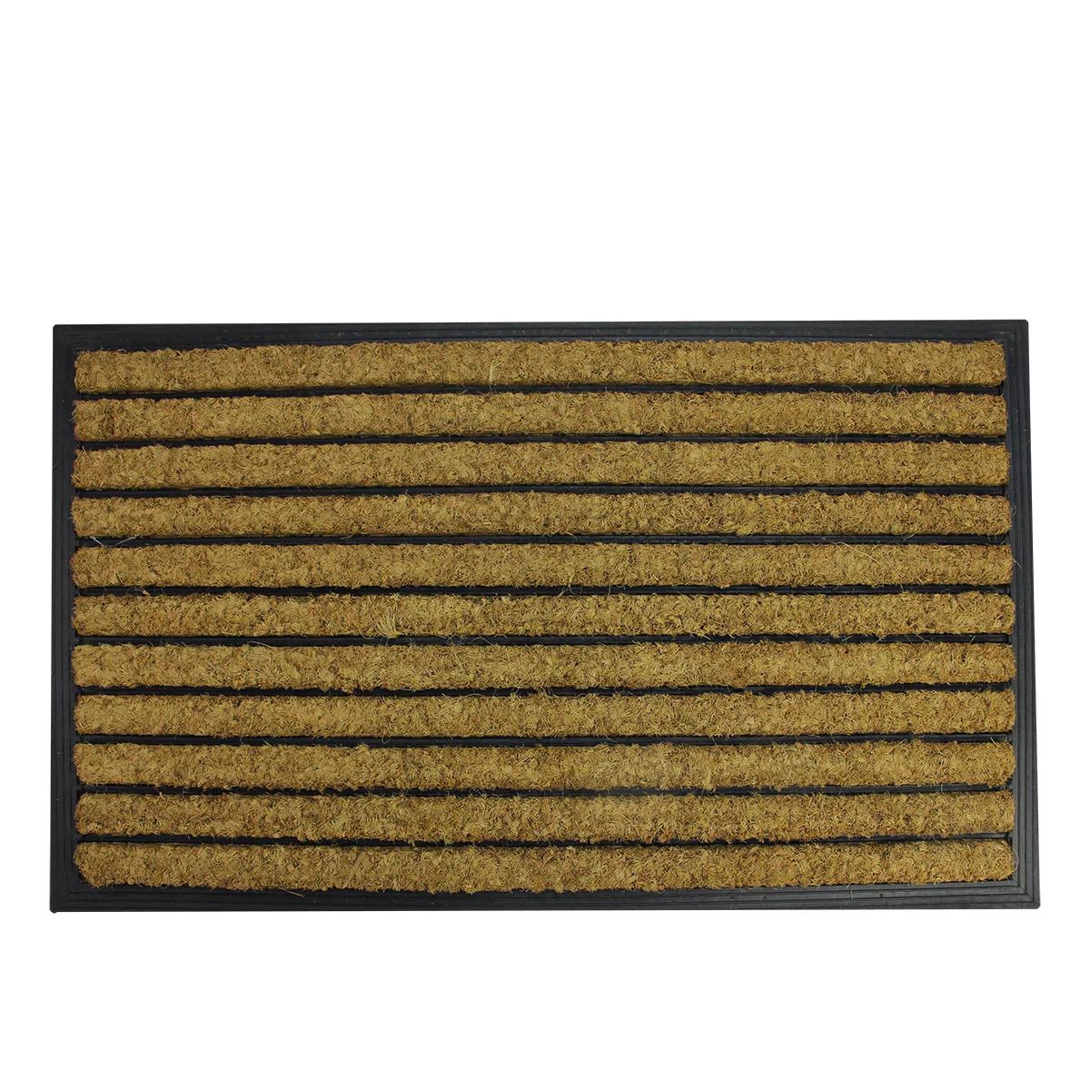 Northlight Black and Brown Striped Non-Skid Outdoor Rectangular Doormat 17.75" x 29.5" | Target