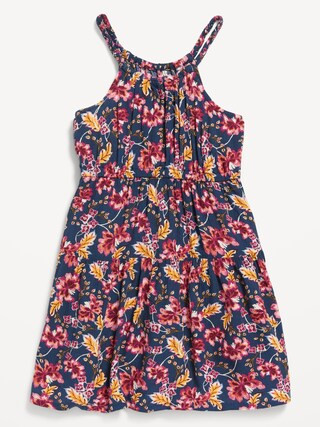 Sleeveless Crinkle-Crepe Fit & Flare Dress for Toddler Girls | Old Navy (US)