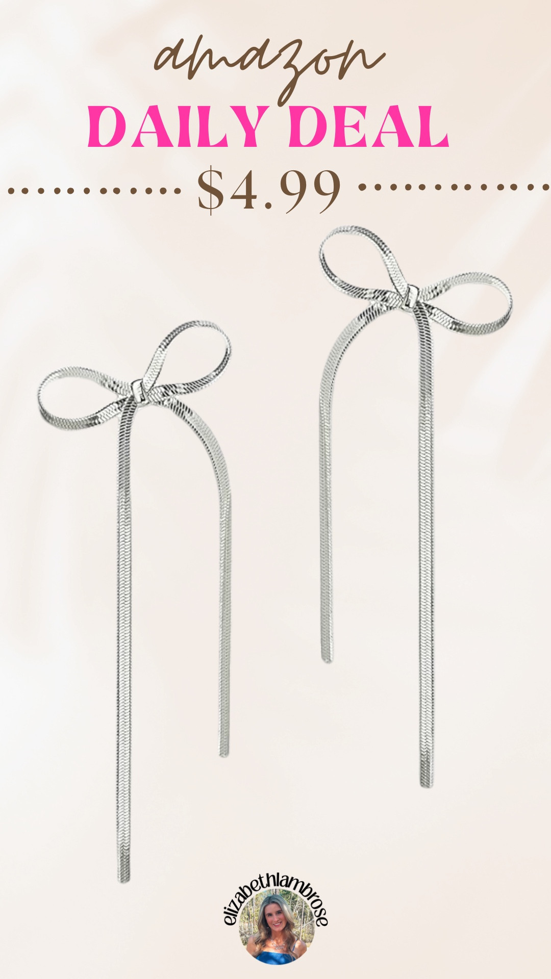 DAILY DEAL
RUN to grab these Amazon bow earrings! They are so adorable and under $5!!

#amazondailydeals
 

 #LTKSaleAlert #LTKStyleTip #LTKBeauty