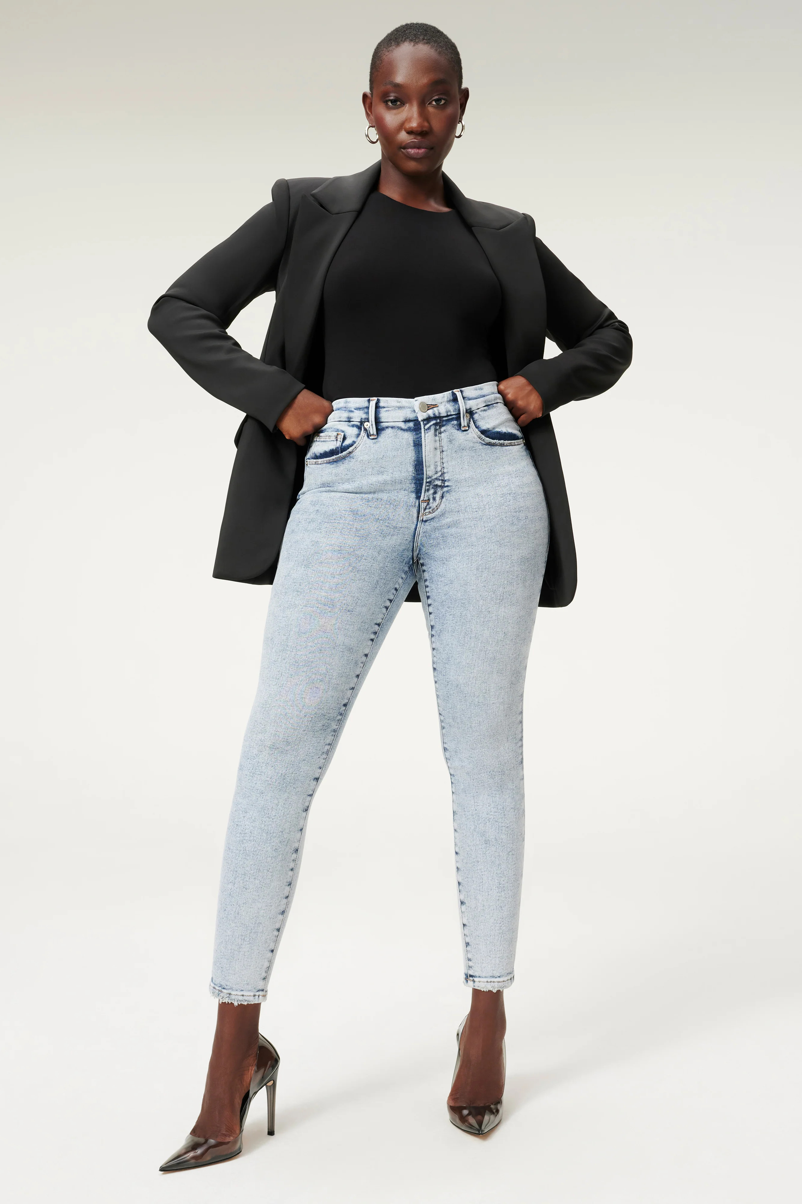 GOOD LEGS CROP CHEWED HEM | BLUE837 | Good American