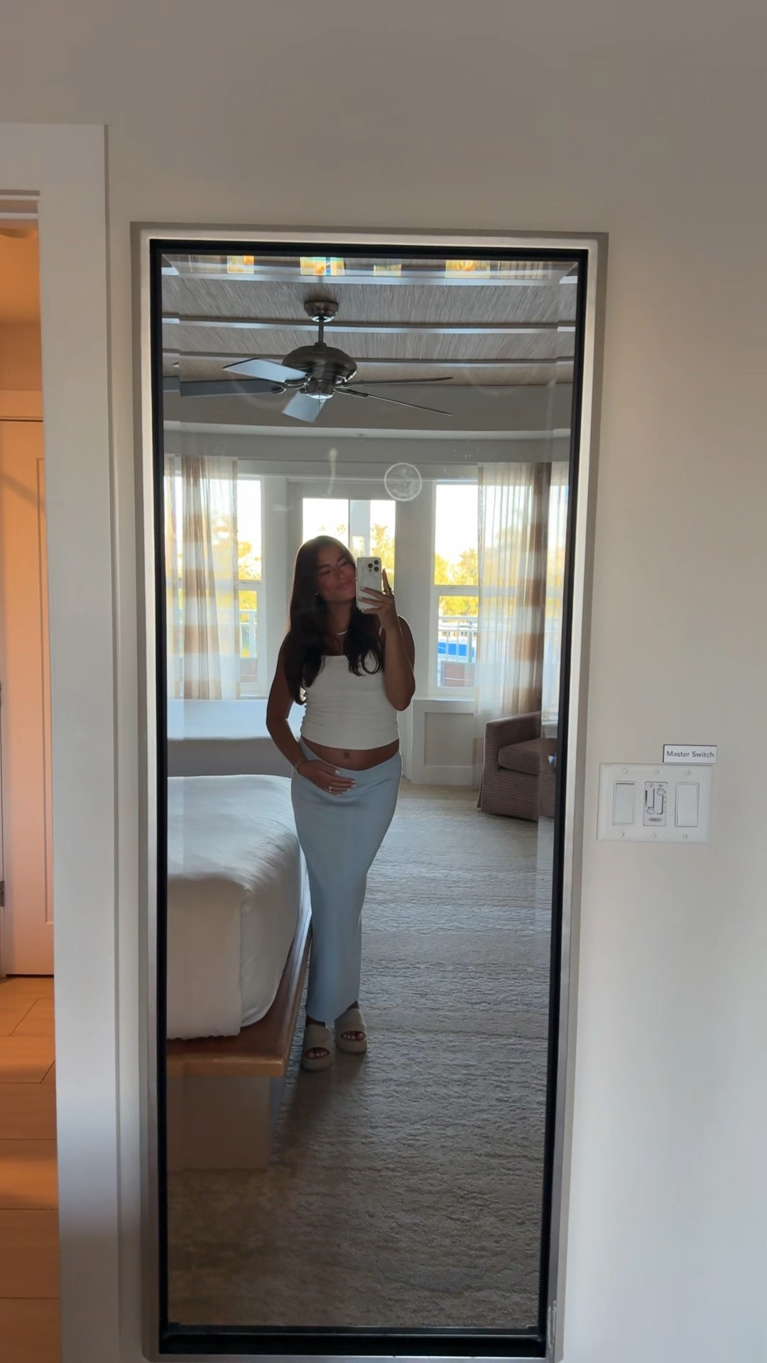 Outfit linked below🤍🤍 skirt is so stretchy & perfect for growing bellies! From Love, Celine boutique in Naples, FL - linking similar!

#LTKBump #LTKmomlife #LTKBaby