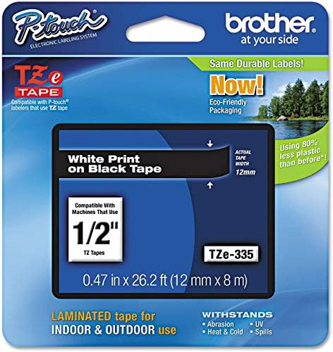 Brother Genuine P-touch TZE-335 Label Tape, 1/2" (0.47") Standard Laminated P-touch Tape, White o... | Amazon (US)