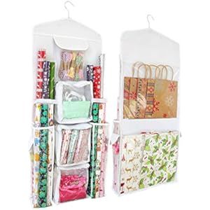 Primode Wrapping Paper Storage Hanging, Over the Door Wrapping Paper Organizer, Double Sided Multipl | Amazon (US)