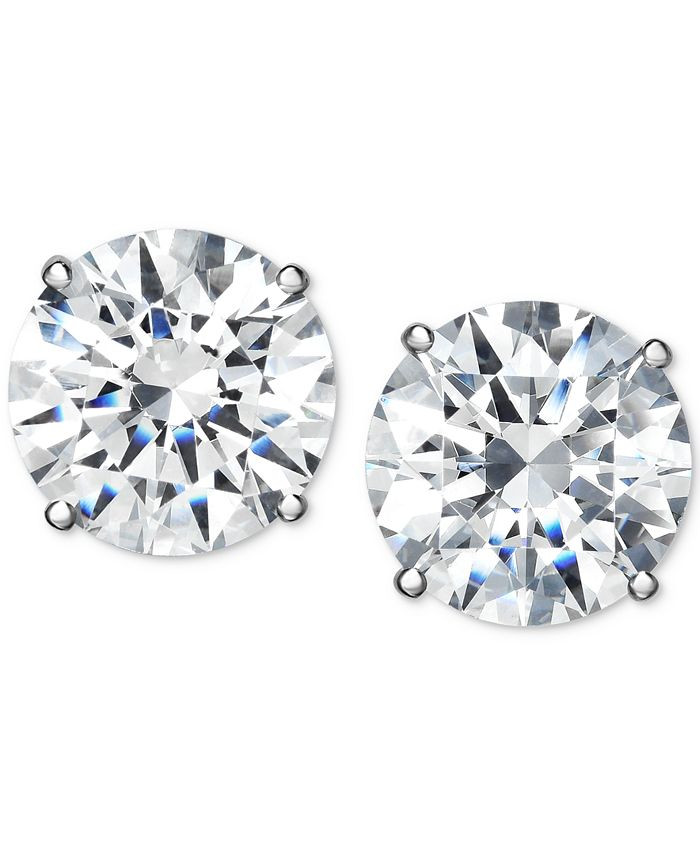 Swarovski Zirconia Stud Earrings in 14K White Gold | Macys (US)