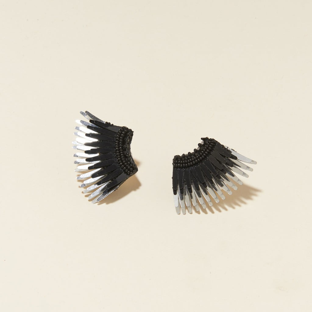 Mini Madeline Earrings Black Silver | Mignonne Gavigan