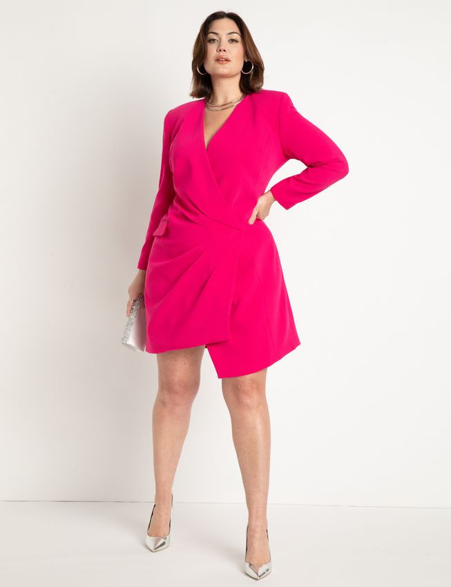Blazer Dress With Sharp Shoulder - Pink | Eloquii